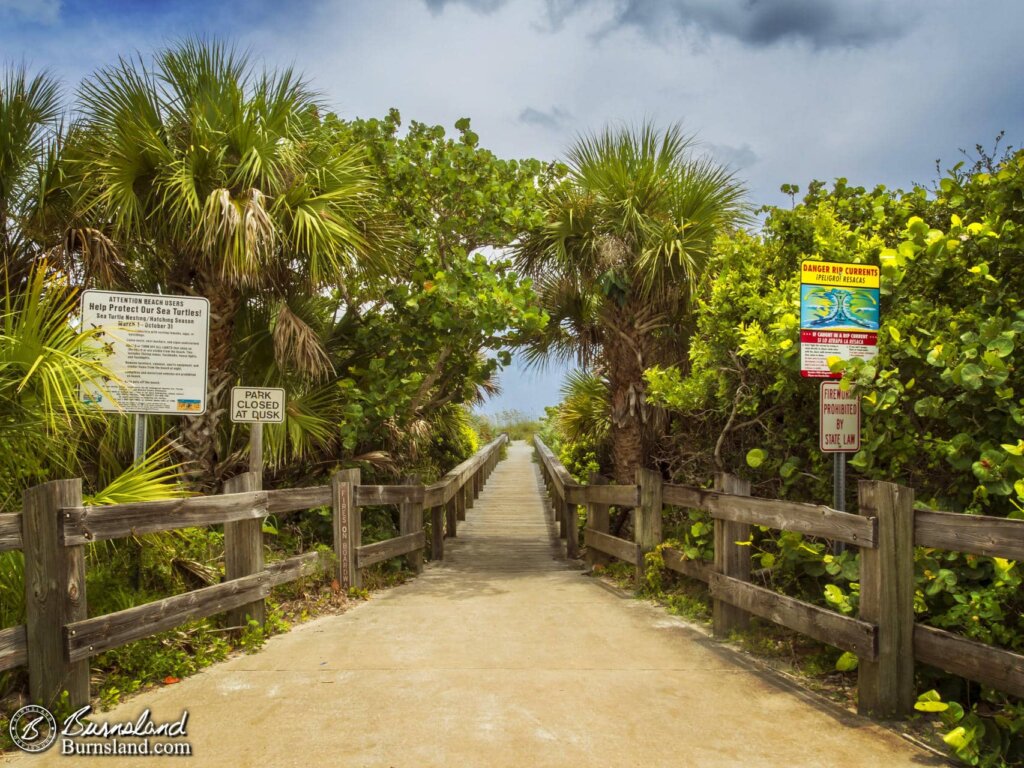 A Tunnel to the Beach at Cocoa Beach, Florida