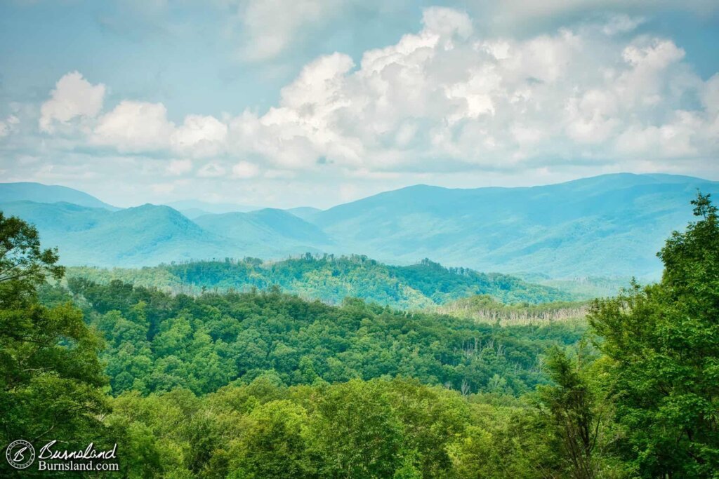 Looking out at the Great Smoky Mountains