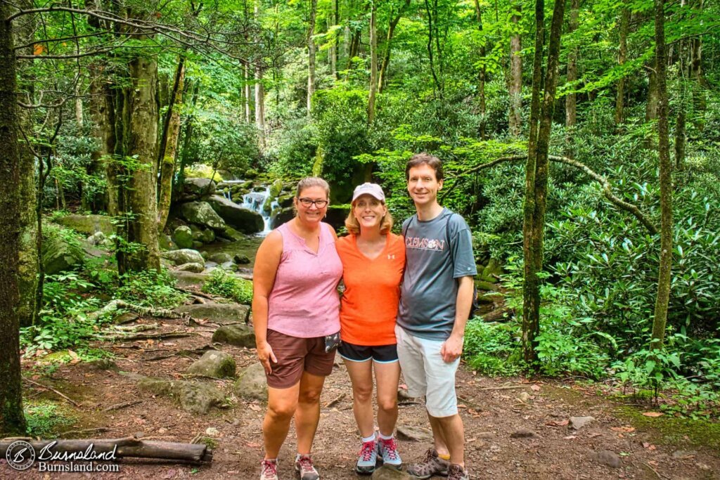 Laura and the Riedels on one of the Great Smoky Mountains trails