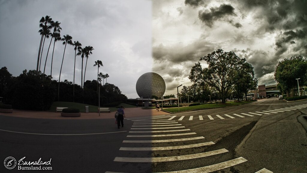 All Crosswalks Lead to Epcot - before and after