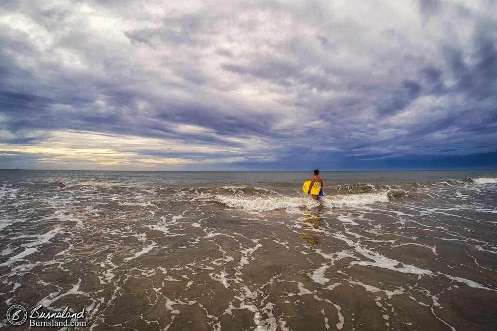 Alone in the waves at Cocoa Beach, Florida