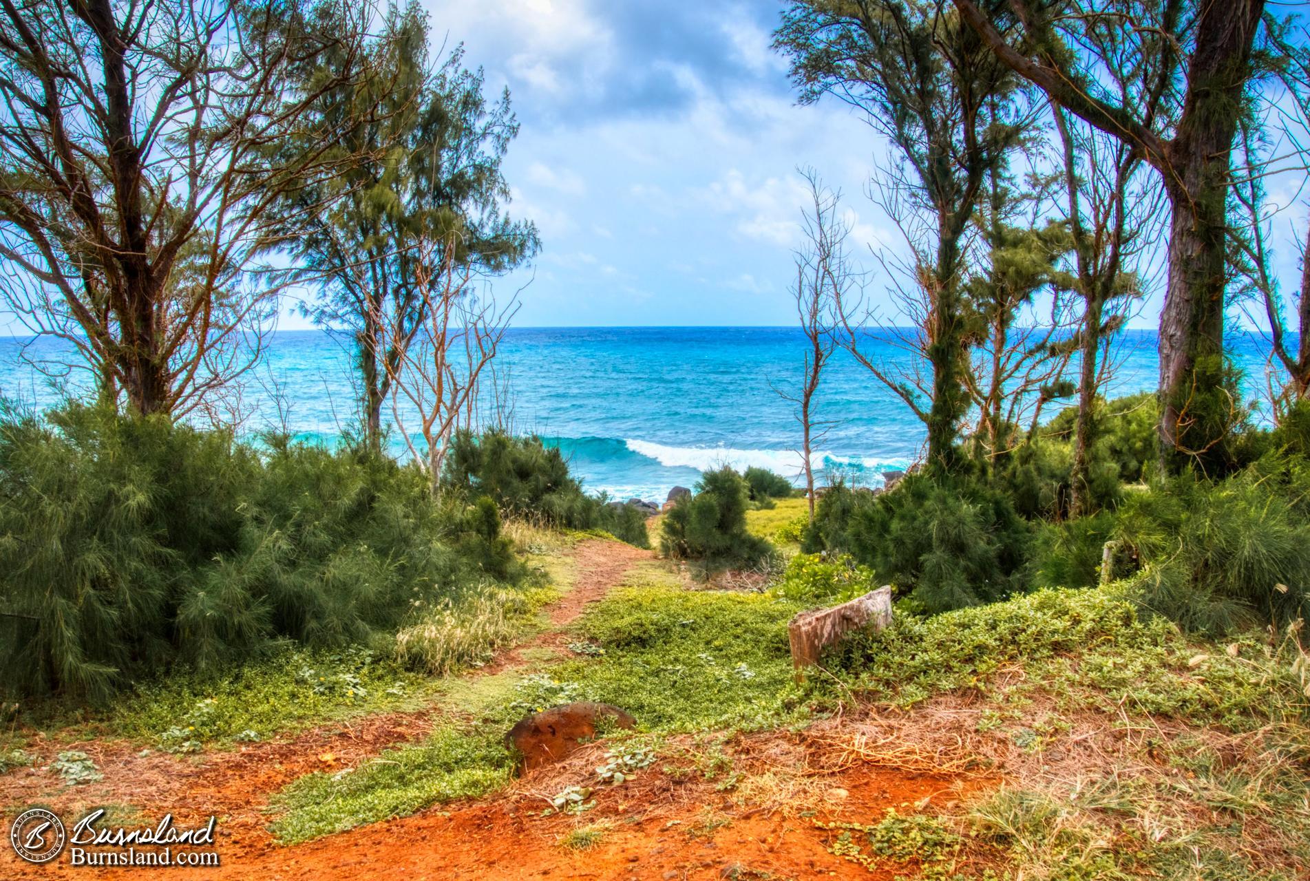 One of the many nice views along the trail leading to the Pineapple Dump on the island of Kauaʻi in Hawaiʻi