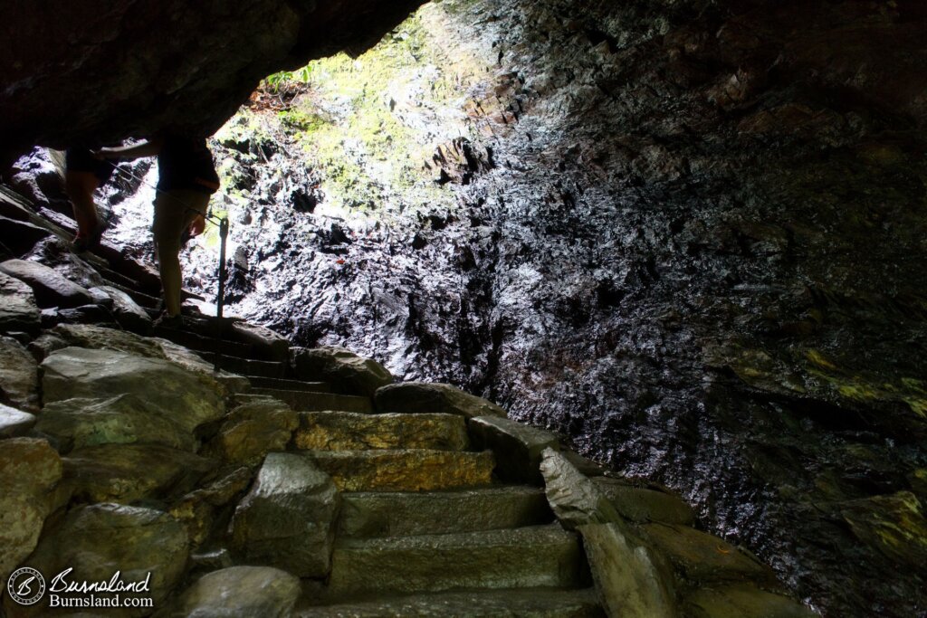 A dark view of Arch Rock in the Great Smoky Mountains