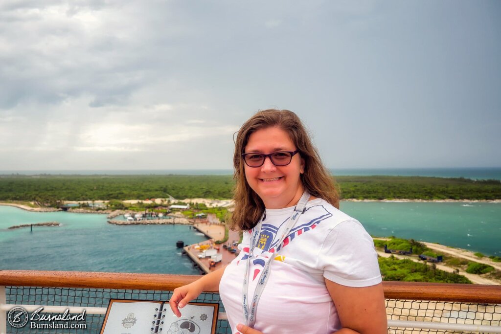 Laura arriving at Disney’s Castaway Cay in the Bahamas