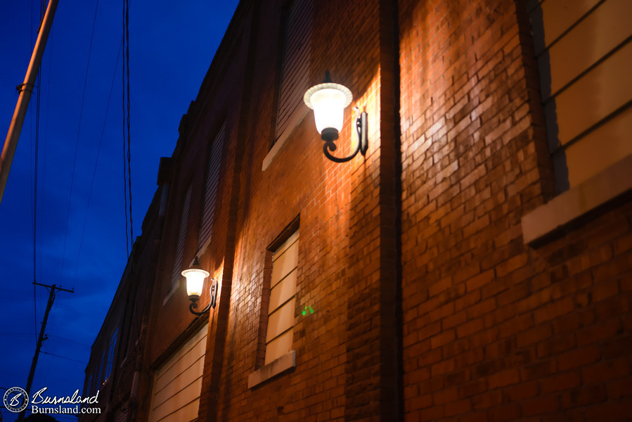 Lights on a brick wall