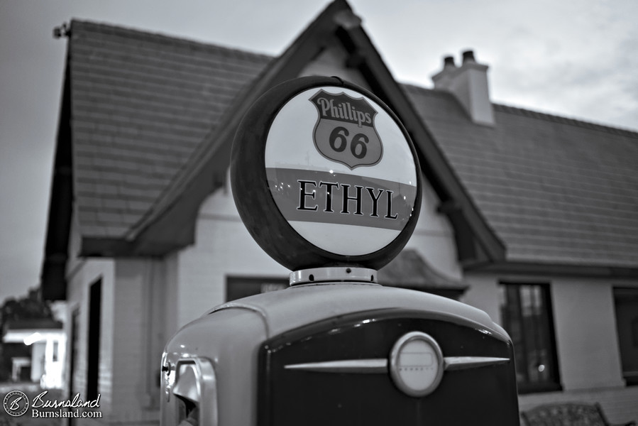 Black and white Ethyl Phillips 66 gas pump