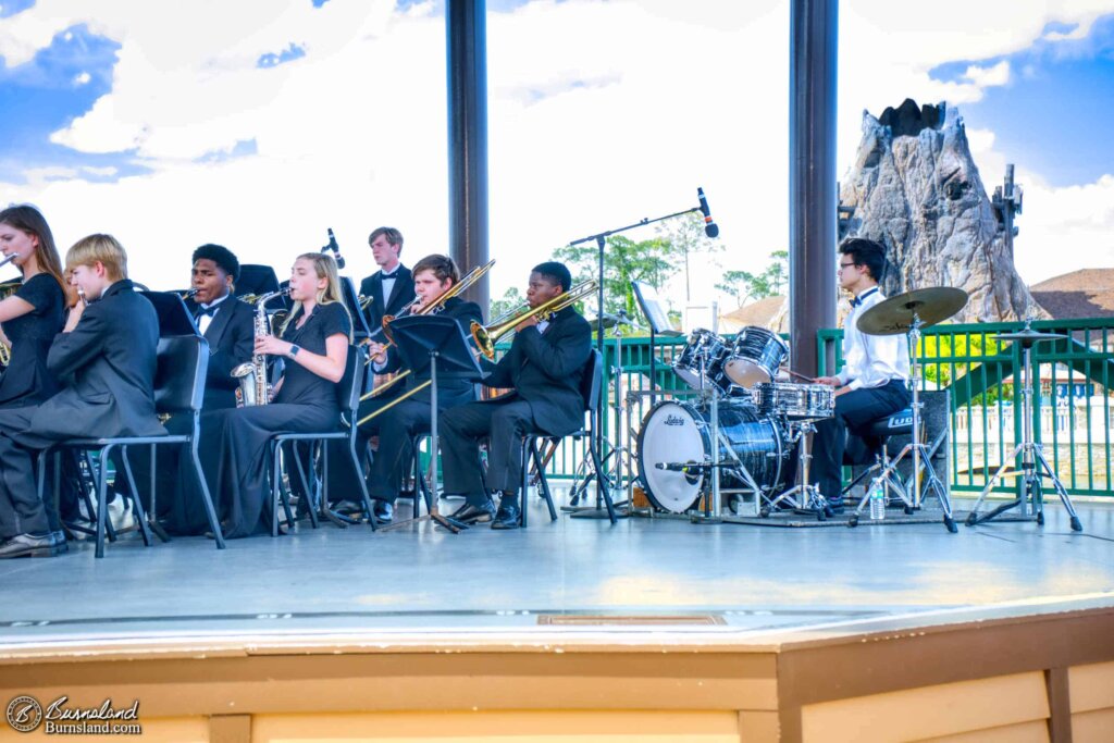 Jaylin and the Harding Academy Band at Disney Springs in Walt Disney World