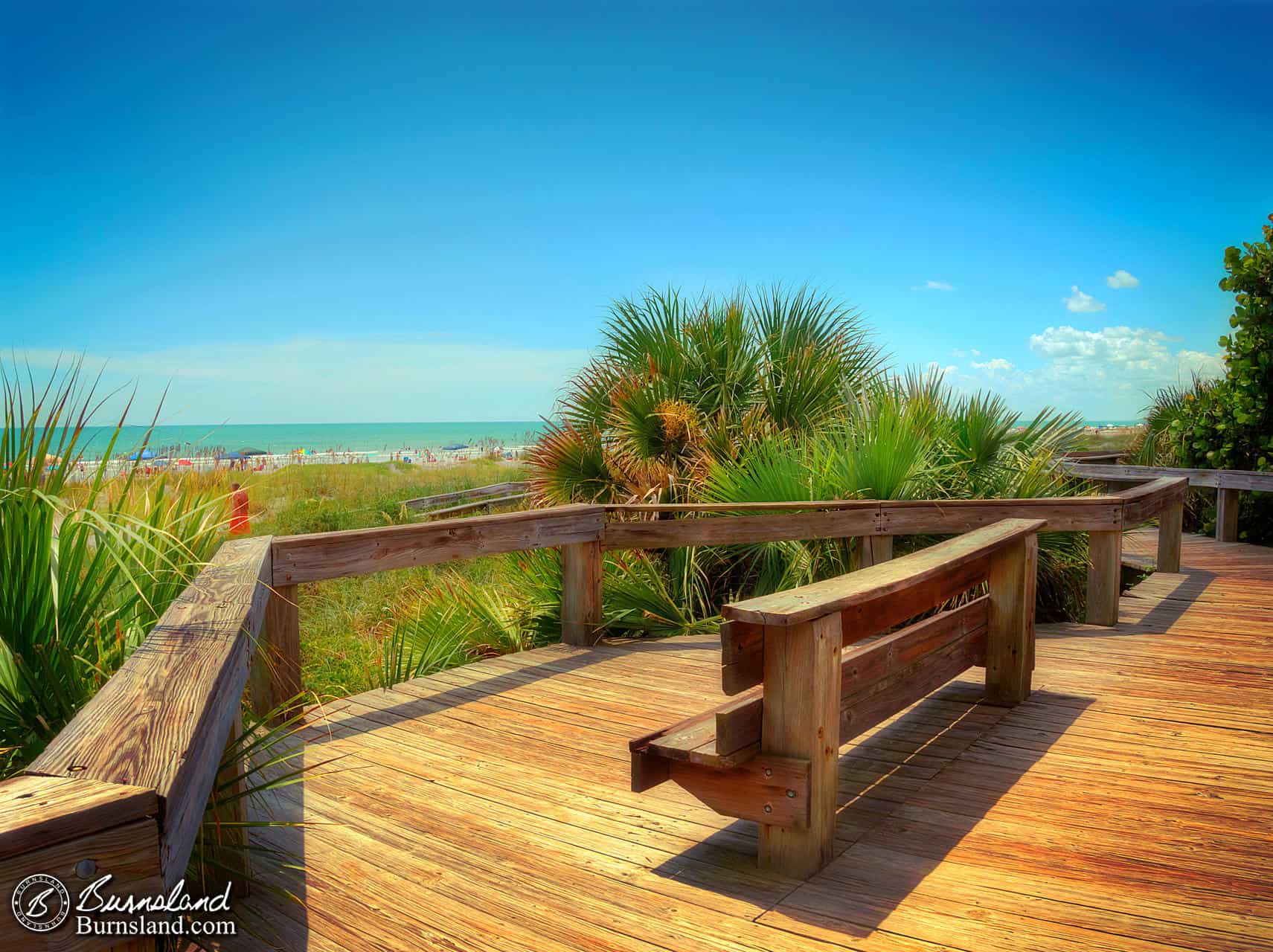 Bench With a Beach View at Cocoa Beach, Florida