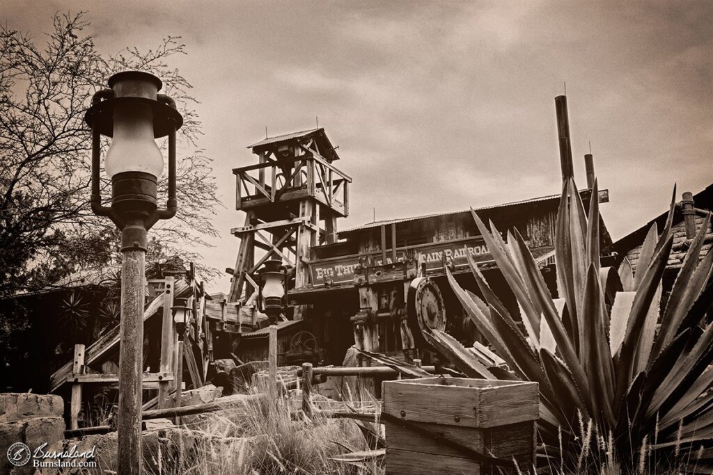 The Big Thunder Mine serves at the entrance to Big Thunder Mountain Railroad in Frontierland at Walt Disney World’s Magic Kingdom. Read all about it at Burnsland!