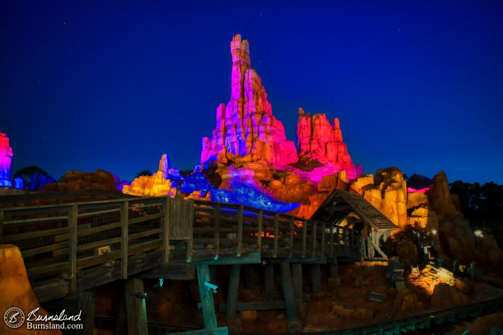 Big Thunder Mountain at Night in Walt Disney World