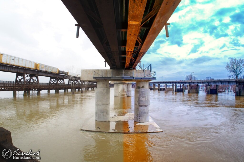 Under the Mississippi River Bridge before and after