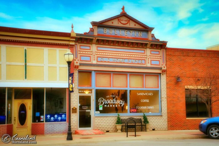 The colorful Bulletin building stands on one of the streets of Sterling, Kansas, as seen during our recent visit last month.