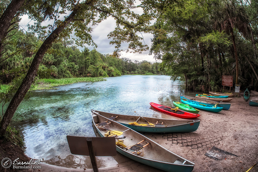 Canoes at Wekiwa Springs in Florida