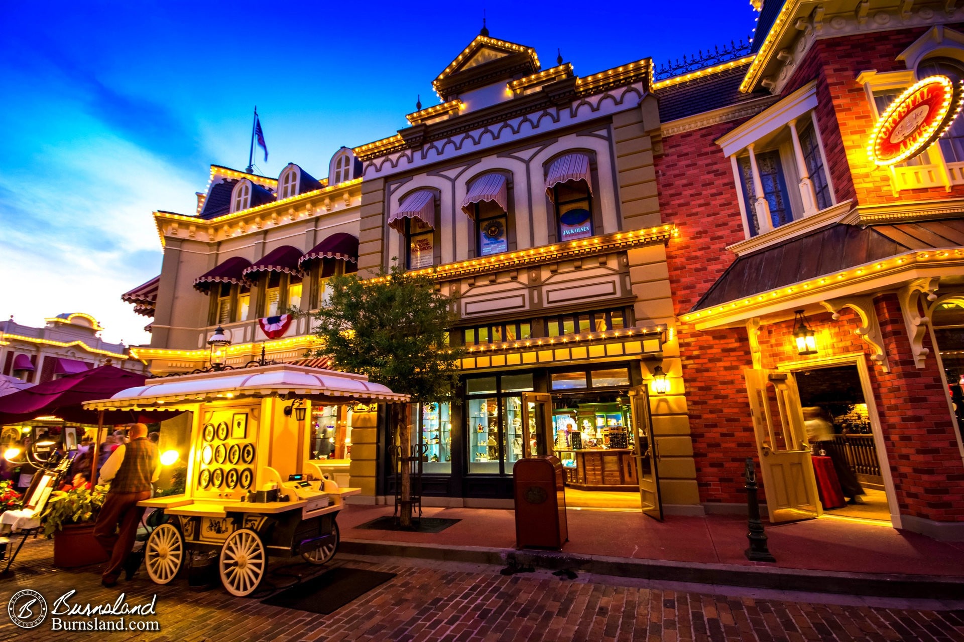 Center street in the Magic Kingdom at night