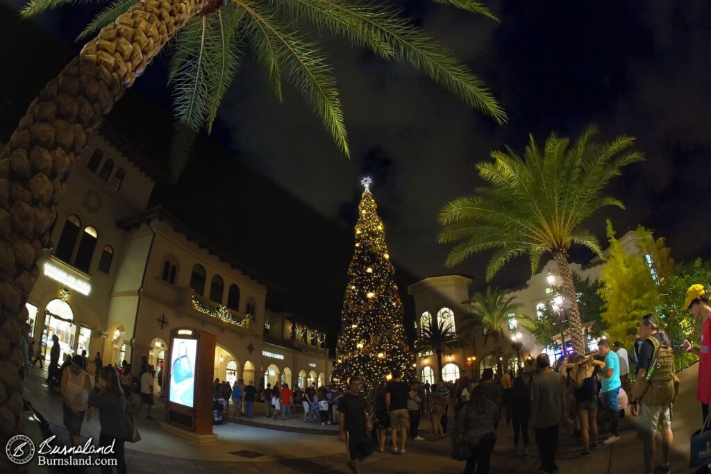 Christmas at Disney Springs before and after