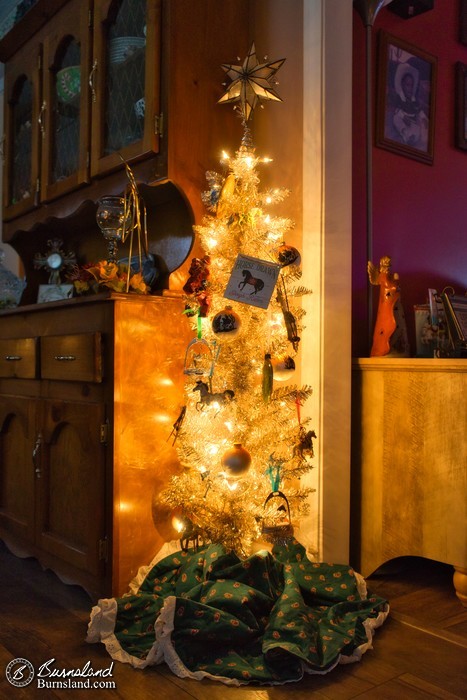 We have two Christmas trees in our kitchen this year