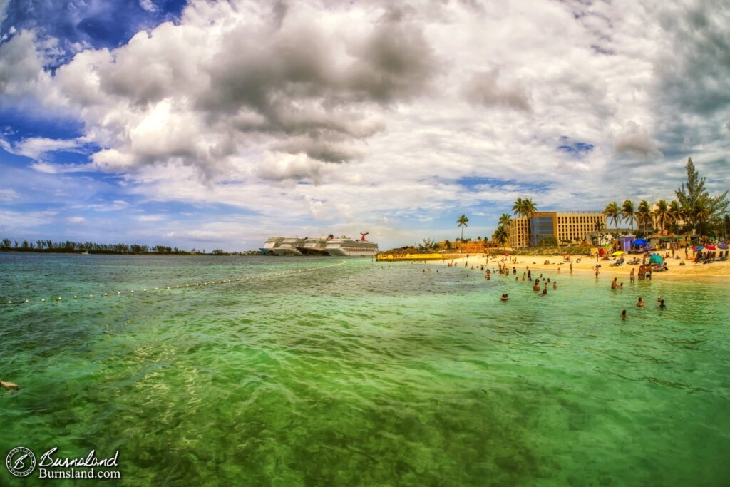 Clear water at Junkanoo Beach in Nassau, Bahamas