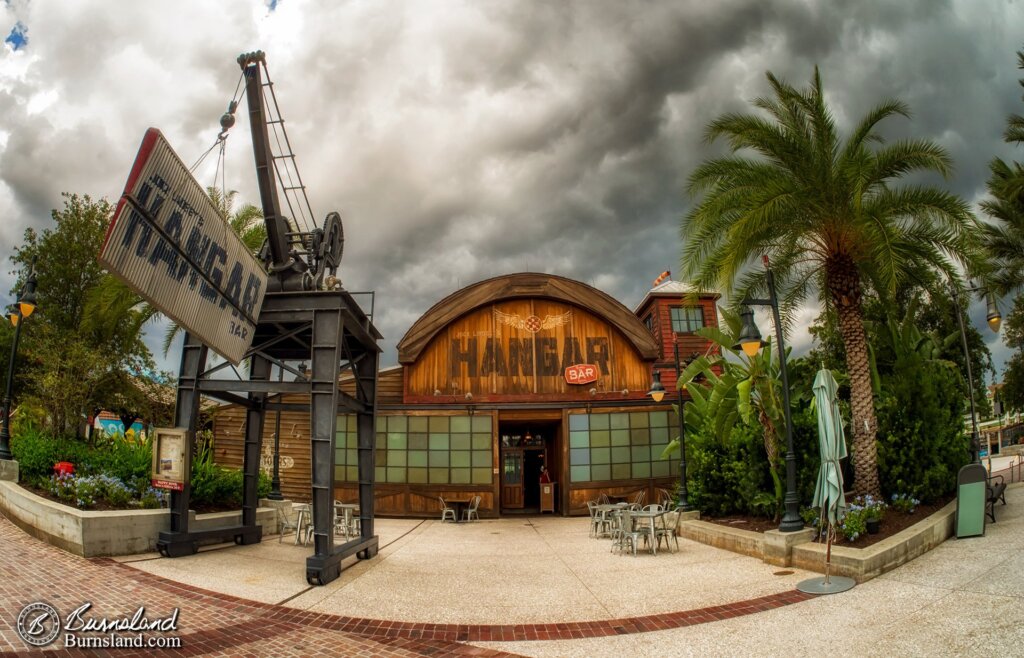 Clouds above Jock Lindsey’s Hangar Bar in Disney Springs at Walt Disney World