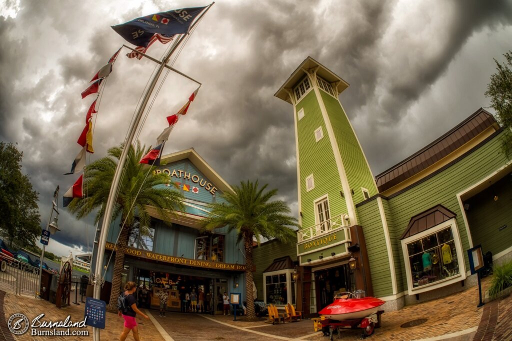 Clouds above the Boathouse at Disney Springs in Walt Disney World