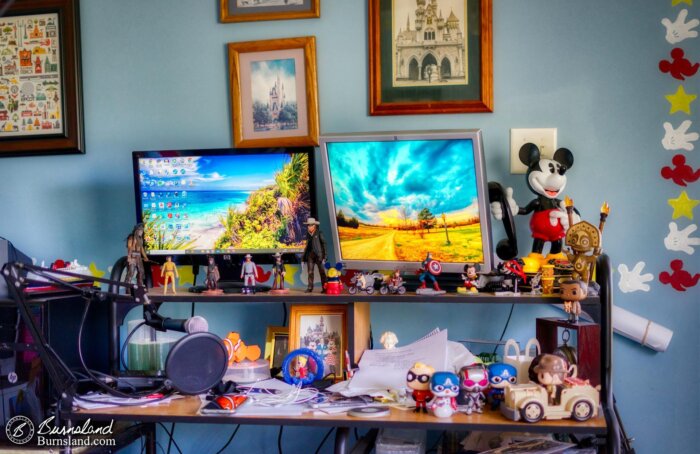 A view of my computer desk at home is the latest entry in the 50with50 series. And all of the stuff there on the desk helps to make work fun.