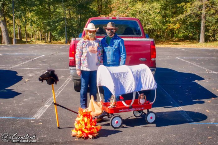 Laura, Steve, and the Trunk or Treat setup