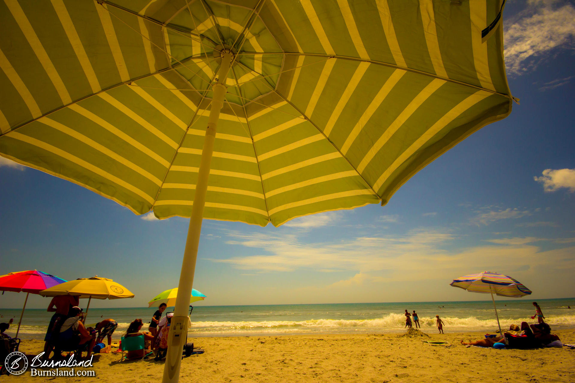 Under the Beach Umbrella at Cocoa Beach, Florida