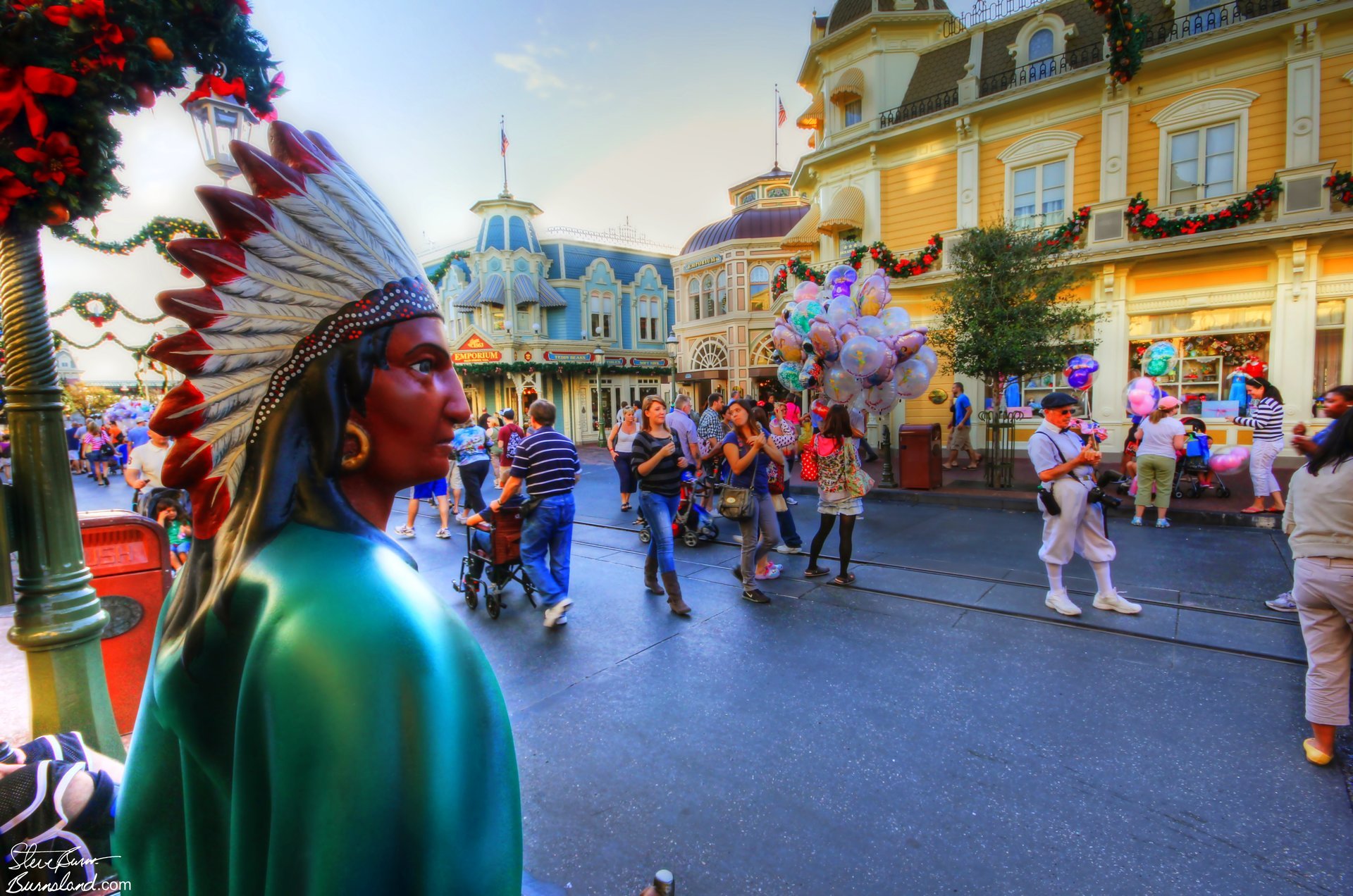 Wooden Indian on Main Street USA at Walt Disney World’s Magic Kingdom