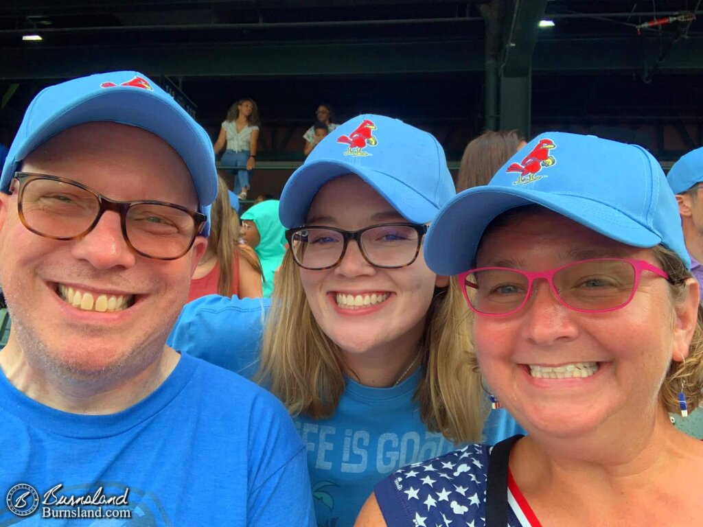 Redbirds Caps at the baseball game