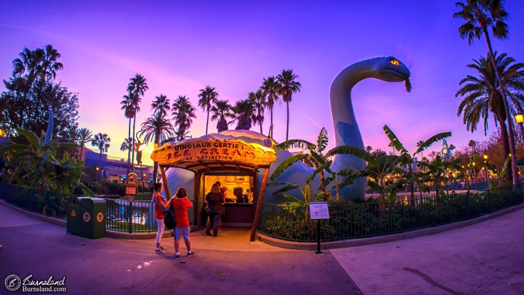 Dinosaur Gertie’s Ice Cream of Extinction is found at Echo Lake in Disney’s Hollywood Studios at Walt Disney World.