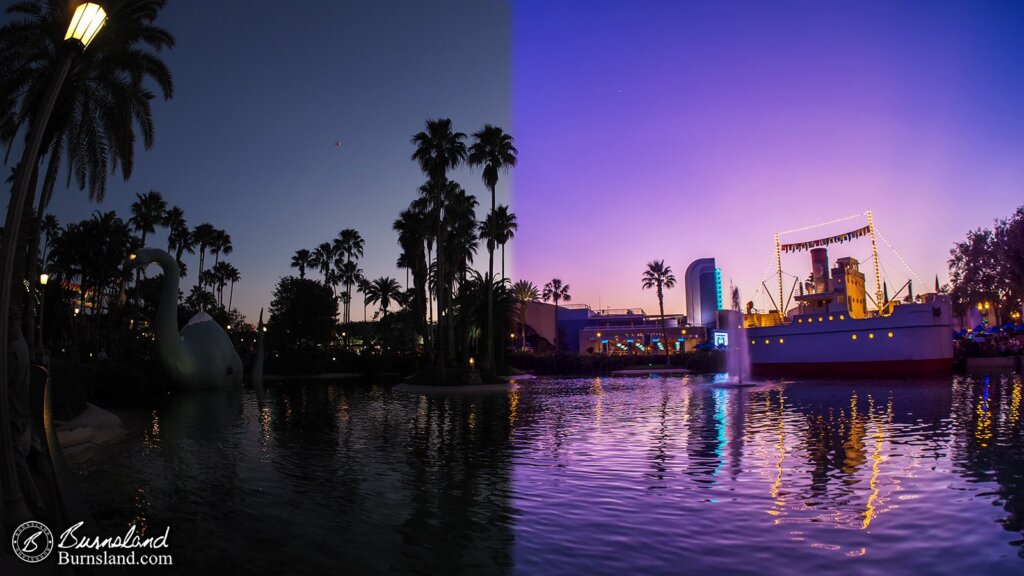 Dinosaur Gertie in Disney’s Hollywood Studios at Walt Disney World before and after