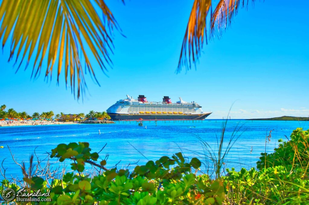 The Disney Dream cruise ship at Castaway Cay in the Bahamas