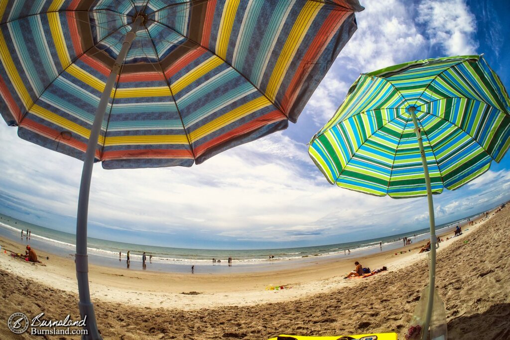 Dueling Umbrellas at Cocoa Beach, Florida