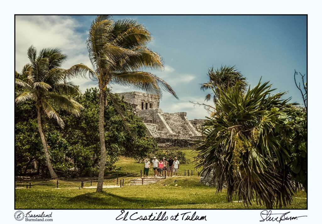 El Castillo is the largest building among the Mayan ruins at Tulum in Mexico. Read more about it at Burnsland!