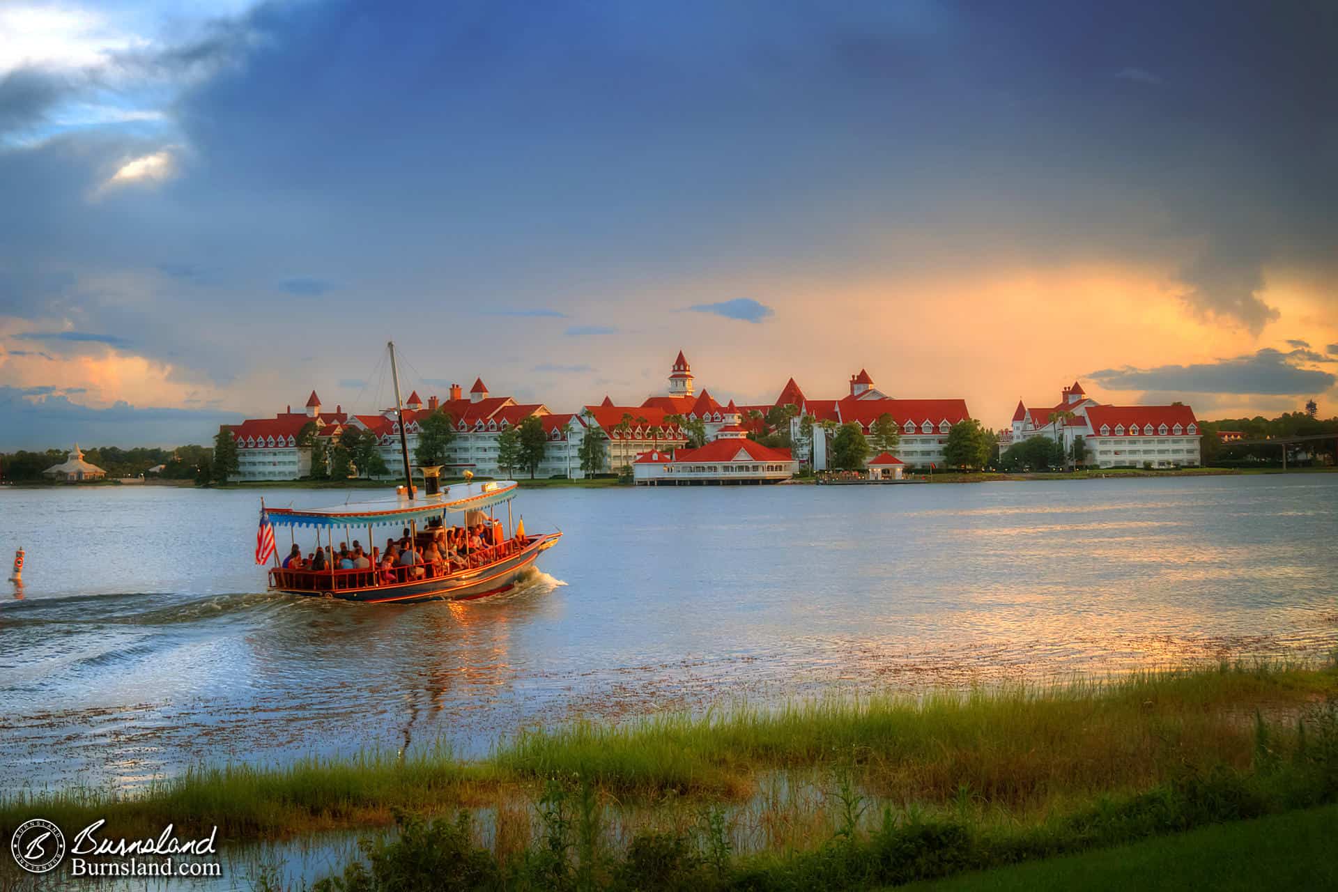 Evening on Seven Seas Lagoon in Walt Disney World