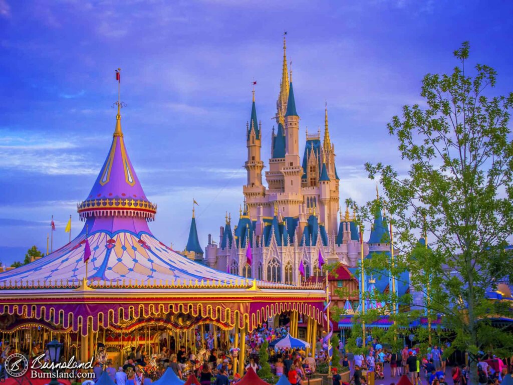 Fantasyland in the Evening in the Magic Kingdom at Walt Disney World