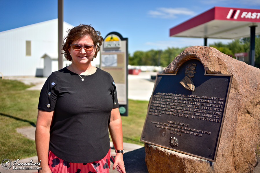 Historical marker for the location of Abraham Lincoln’s speech in Tolono, Illinois