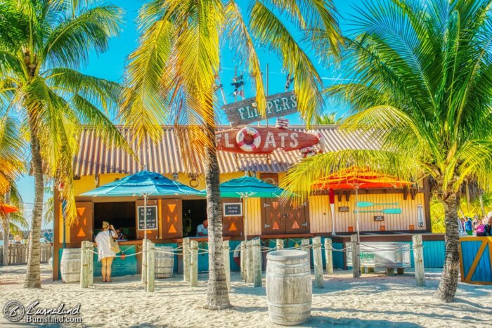 Flippers and Floats is the place to go to rent items for the beach on Castaway Cay, the Disney Cruise Line’s Bahamas island