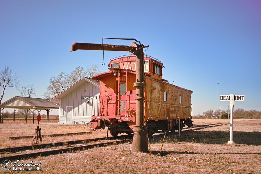 Santa Fe caboose in Beaumont, Kansas