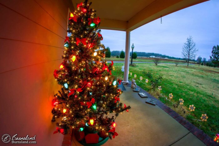 Front Porch Christmas Tree at our house