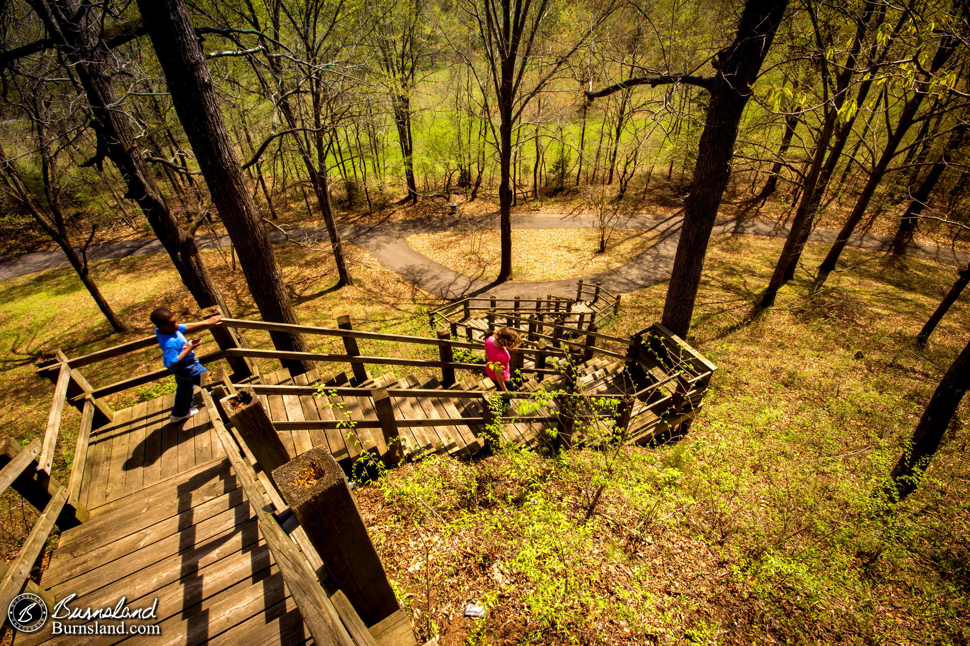 Going Down from the Mound at Pinson Mounds State Park in Tennessee