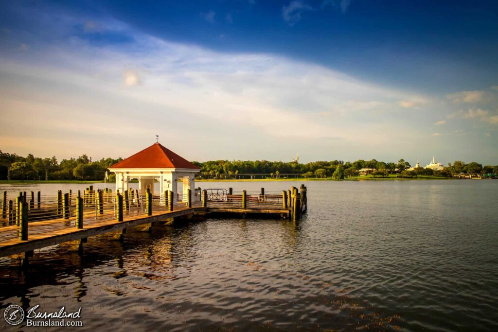 The Grand Floridian boat dock, which sits on Seven Seas Lagoon at Walt Disney World