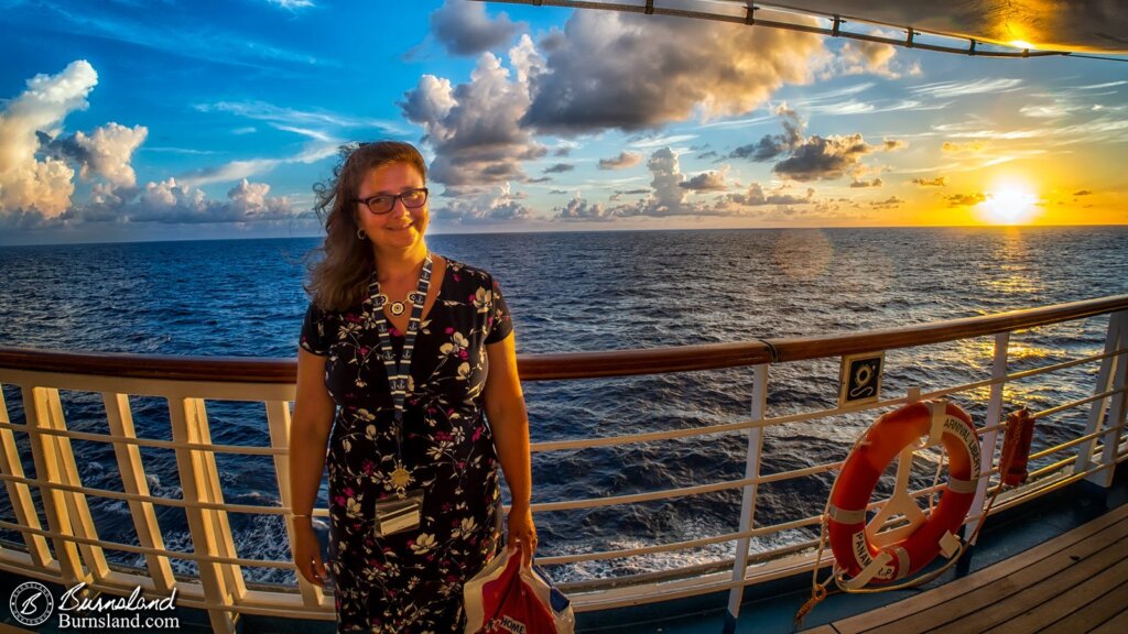 Laura on the Cruise at Sunset