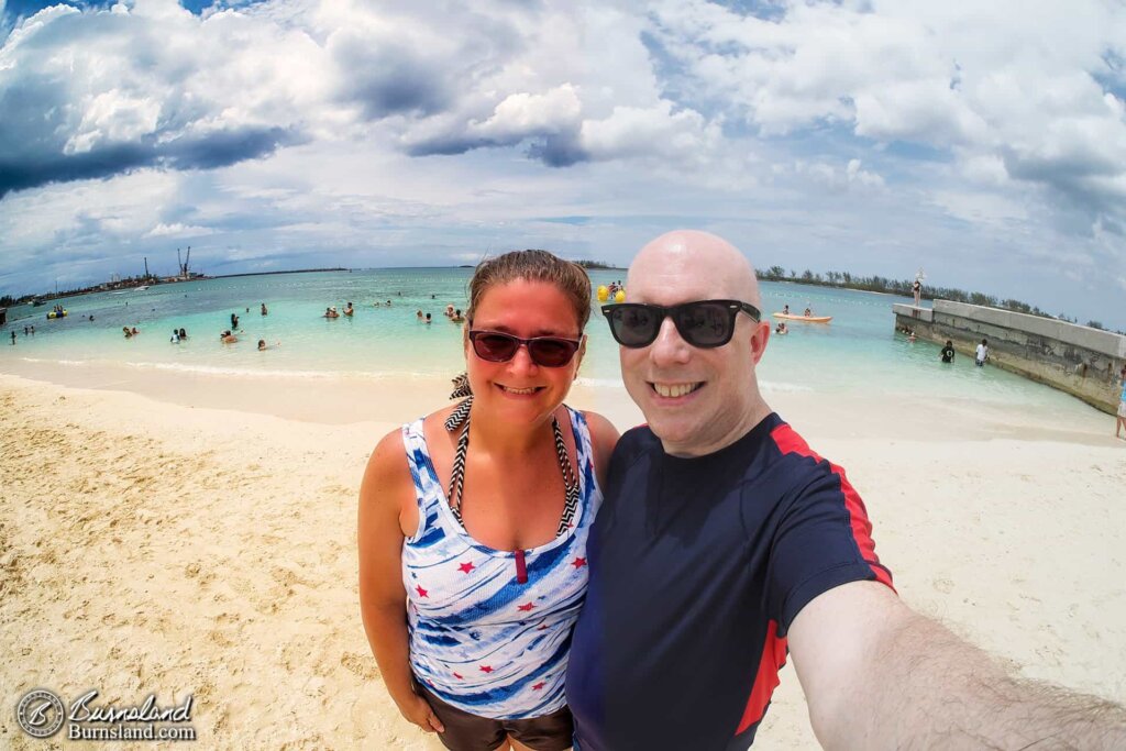 Laura and Steve at Junkanoo Beach before and after