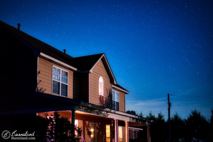 A nighttime view of our house under the stars in the sky. And don’t be afraid of failure, or you will never learn.