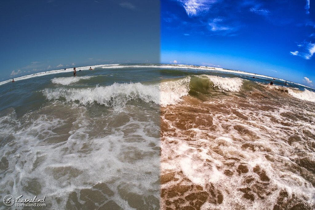 In the Waves at Cocoa Beach - Before and After