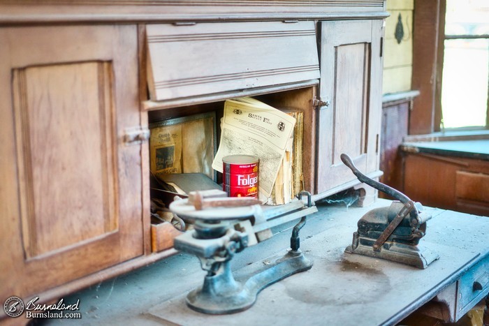 Desk in the Alden Railroad Depot in Kansas