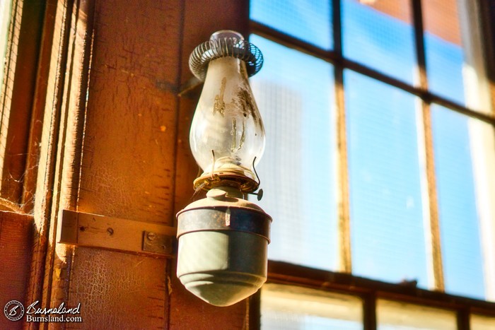 Oil lantern in the Alden Railroad Depot in Kansas