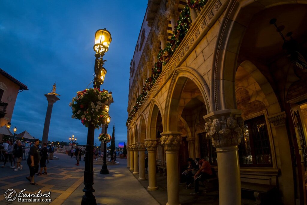 Italy in Epcot at Walt Disney World at Night