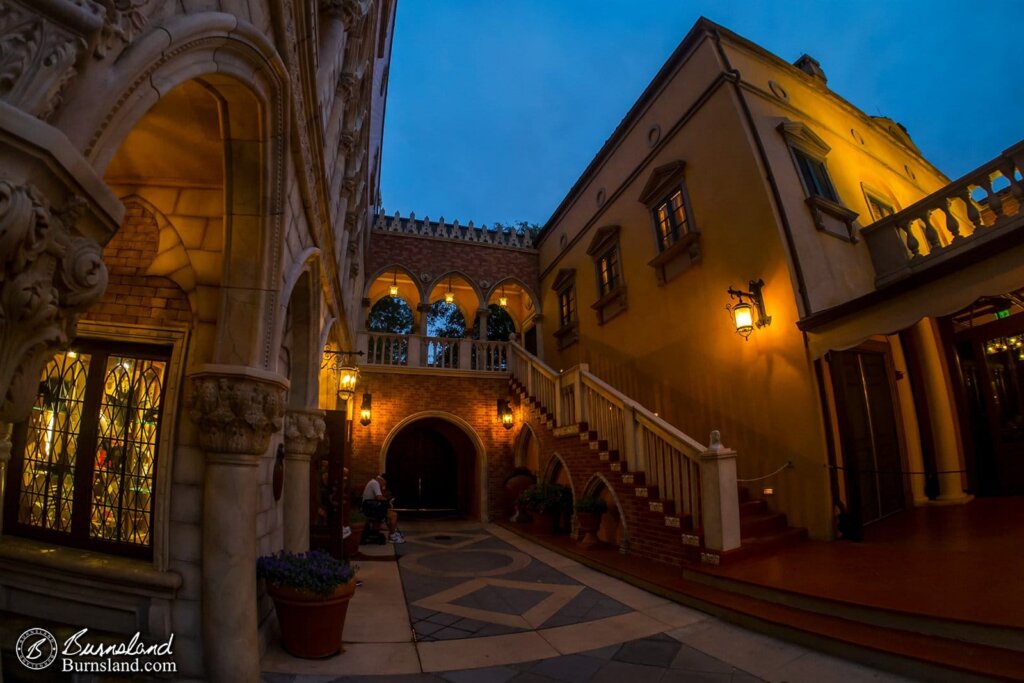 Italy in Epcot at Walt Disney World at Night