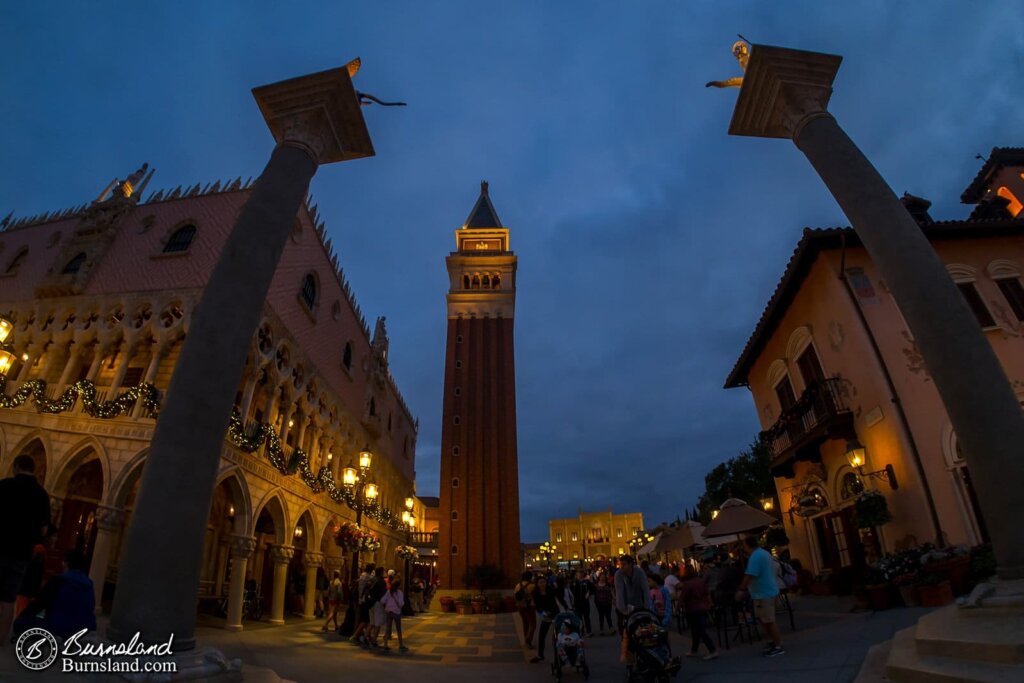 Italy in Epcot at Walt Disney World at Night